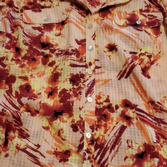 Coral bay multi color abstract long sleeve blouse - Picture 4 of 9